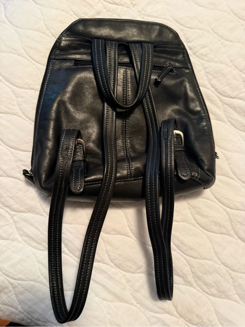 Classic Y2K Tignanello Black Leather Mini Backpack/Slingback